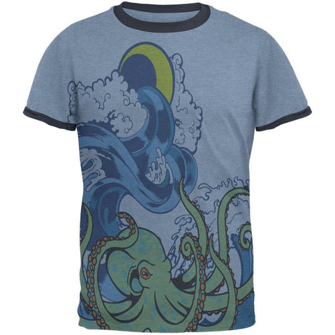 The Octopus Breathes Salty All Over Men's Ringer T-Shirt
