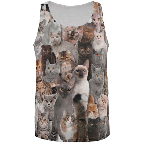Crazy Cat All Over Adult Tank Top