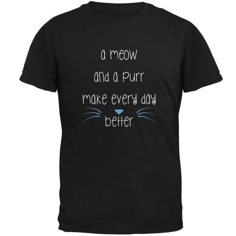 A Meow and a Purr Cat Black Adult T-Shirt