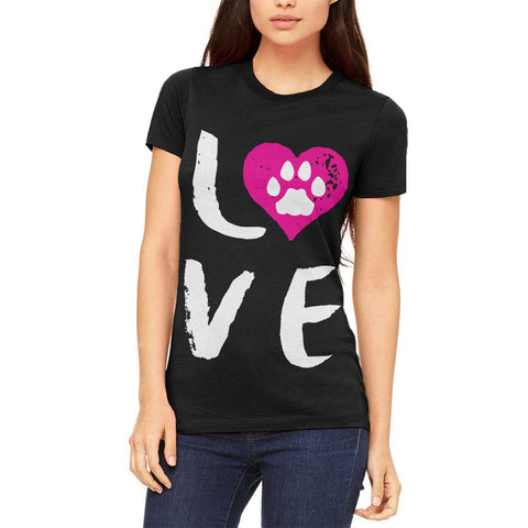 Heart LOVE Cat Dog Paw Juniors Soft T Shirt