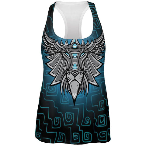 Glowing God Lion Grey Womens Work Out Tank Top