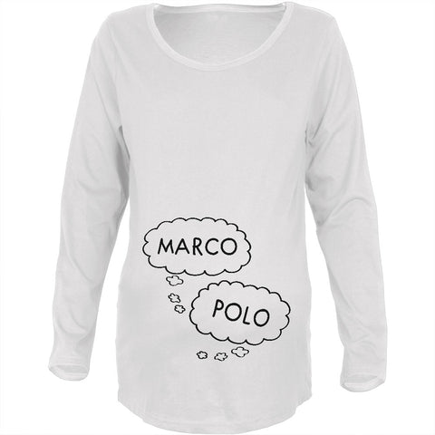 Speech Bubble Marco Polo Twins Maternity Soft Long Sleeve T Shirt  front view