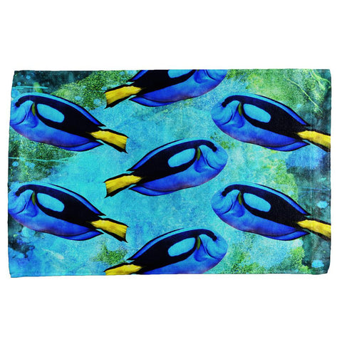 Blue Tang Fish Tropical Splatter All Over Hand Towel