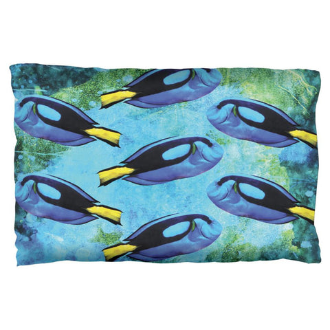 Blue Tang Fish Tropical Splatter Pillow Case