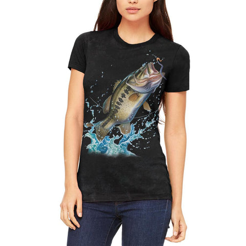 Bass Leaping in Action Juniors Soft T Shirt