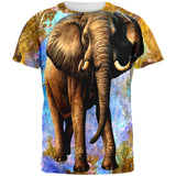 Elephant Distressed Splatter All Over Mens T Shirt front view