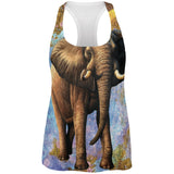 Elephant Distressed Splatter All Over Womens Work Out Tank Top front view