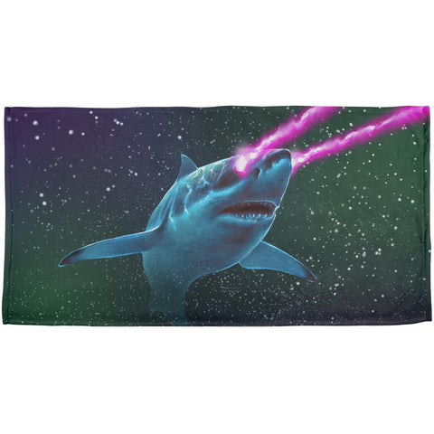 Galaxy Great White Shark Laser Beams All Over Beach Towel