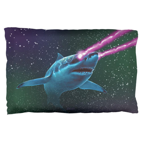 Galaxy Great White Shark Laser Beams Pillow Case