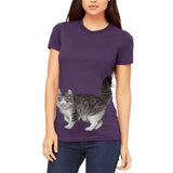 American Curl Cat Juniors V-Neck T Shirt