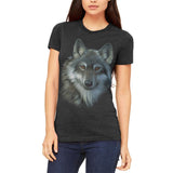 Timber Wolf Face Juniors Soft T Shirt