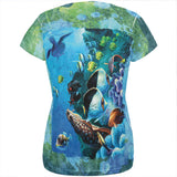 Tropical Reef Splatter All Over Womens T Shirt