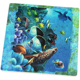 Tropical Reef Splatter Square Sandstone Coaster
