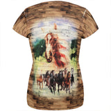 4th of July Wild Horse Mustang Patriot All Over Womens T Shirt