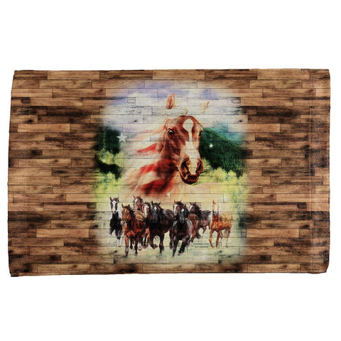 4th of July Wild Horse Mustang Patriot All Over Hand Towel