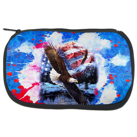 4th of July American Flag Bald Eagle Splatter Travel Bag
