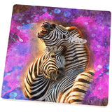 Zebra Lovers Splatter Square Sandstone Coaster