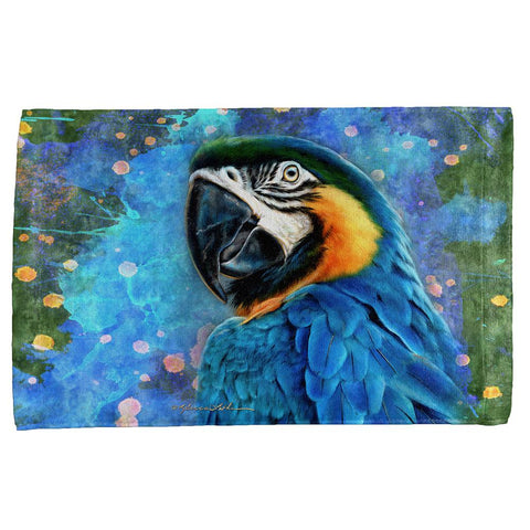 Exotic Blue Gold Macaw All Over Hand Towel