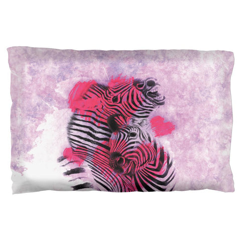 Zebra Lovers Valentines Hearts Pillow Case