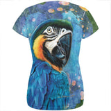 Exotic Blue Gold Macaw All Over Womens T Shirt