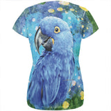 Blue Hyacinth Macaw Splatter All Over Womens T Shirt