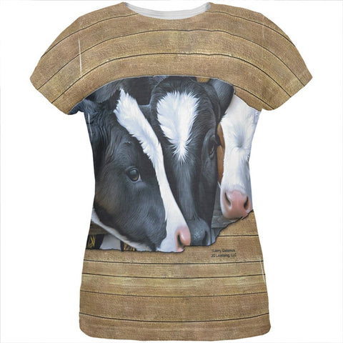 Queens of the Dairy Farm Cows All Over Womens T Shirt