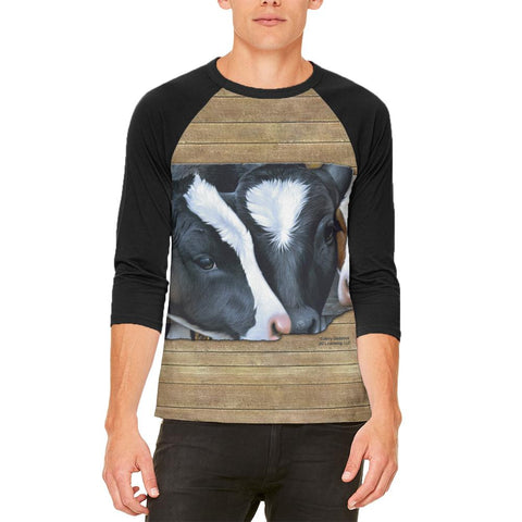 Queens of the Dairy Farm Cows All Over Mens Black Back T Shirt