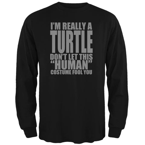 Halloween Human Turtle Costume Mens Long Sleeve T Shirt