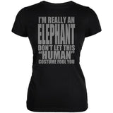 Halloween Human Elephant Costume Juniors Soft T Shirt front view