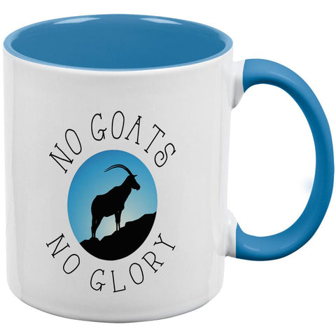 No Guts Goats No Glory Aqua Handle Coffee Mug
