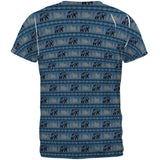 Grizzly Bear Adirondack Pattern Blue All Over Mens T Shirt