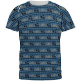 Grizzly Bear Adirondack Pattern Blue All Over Mens T Shirt