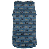 Grizzly Bear Adirondack Pattern Blue All Over Mens Tank Top