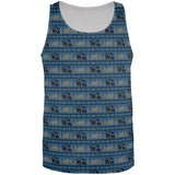 Grizzly Bear Adirondack Pattern Blue All Over Mens Tank Top