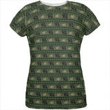 Grizzly Bear Adirondack Pattern Green All Over Womens T Shirt