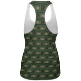 Grizzly Bear Adirondack Pattern Green All Over Womens Work Out Tank Top