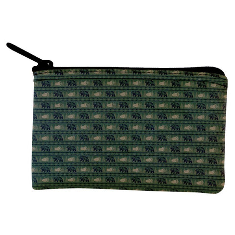 Grizzly Bear Adirondack Pattern Green Coin Purse