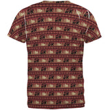 Grizzly Bear Adirondack Pattern Red All Over Mens T Shirt