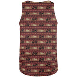 Grizzly Bear Adirondack Pattern Red All Over Mens Tank Top