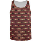 Grizzly Bear Adirondack Pattern Red All Over Mens Tank Top