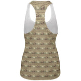 Grizzly Bear Adirondack Pattern Tan All Over Womens Work Out Tank Top