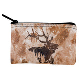 Distressed Brown Elk Silhouette Coin Purse