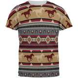 Southwestern Wild Horses Pattern All Over Mens T Shirt