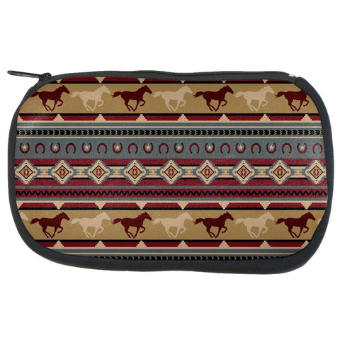 Southwestern Wild Horses Pattern Makeup Bag