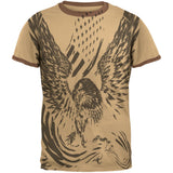 Screaming Eagle American Flag Mens Ringer T Shirt front view