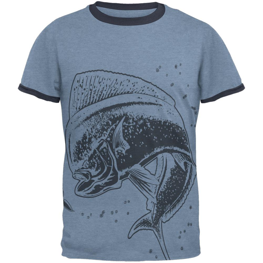 Dorado Mahi Mahi Dolphin Fish Mens Ringer T Shirt – AnimalWorld.com