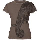 Tribal Mosaic Elephant Juniors Soft T Shirt front view