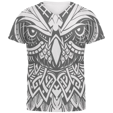 Trippy Tribal Owl Mens T Shirt
