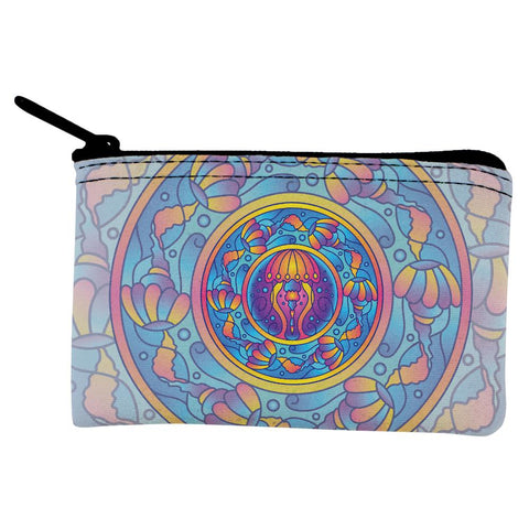 Mandala Trippy Stained Glass Jellyfish Coin Purse