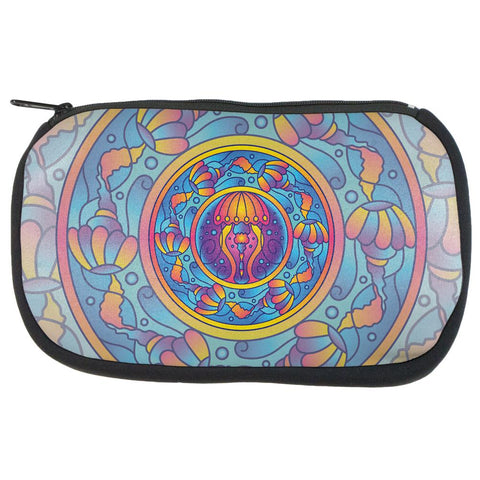 Mandala Trippy Stained Glass Jellyfish Makeup Bag